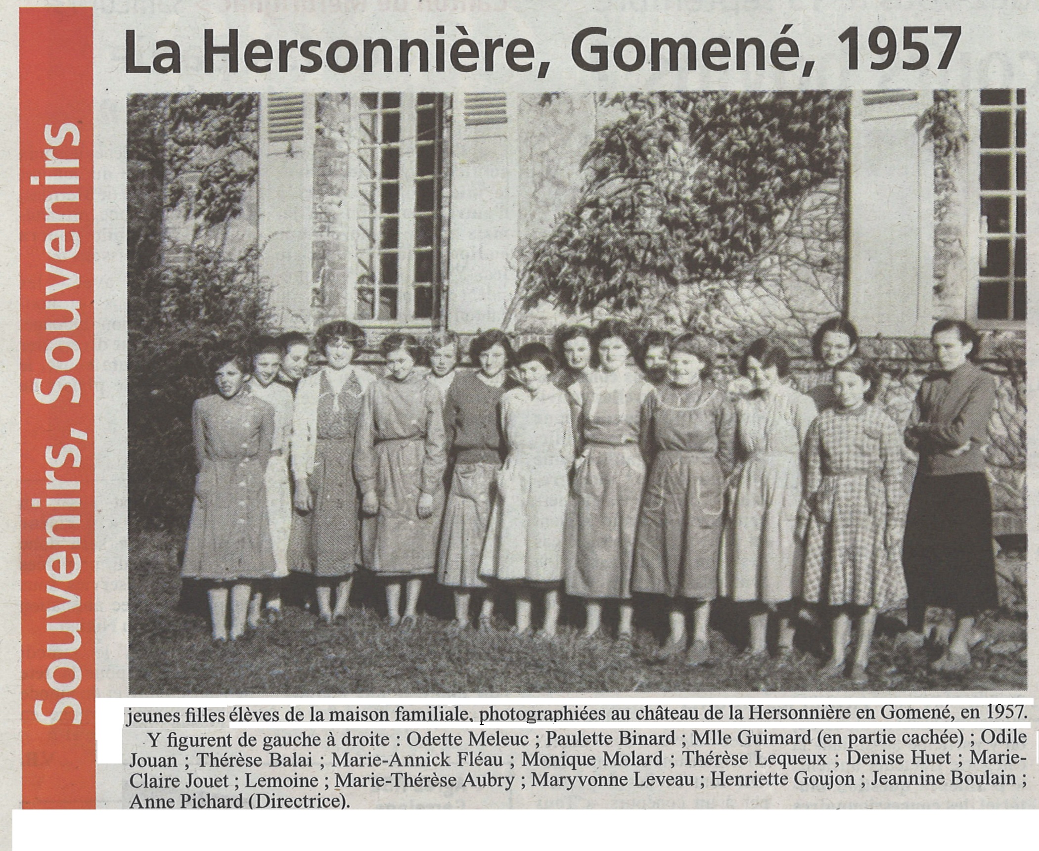 Jeunes filles château Hersonnière 1957