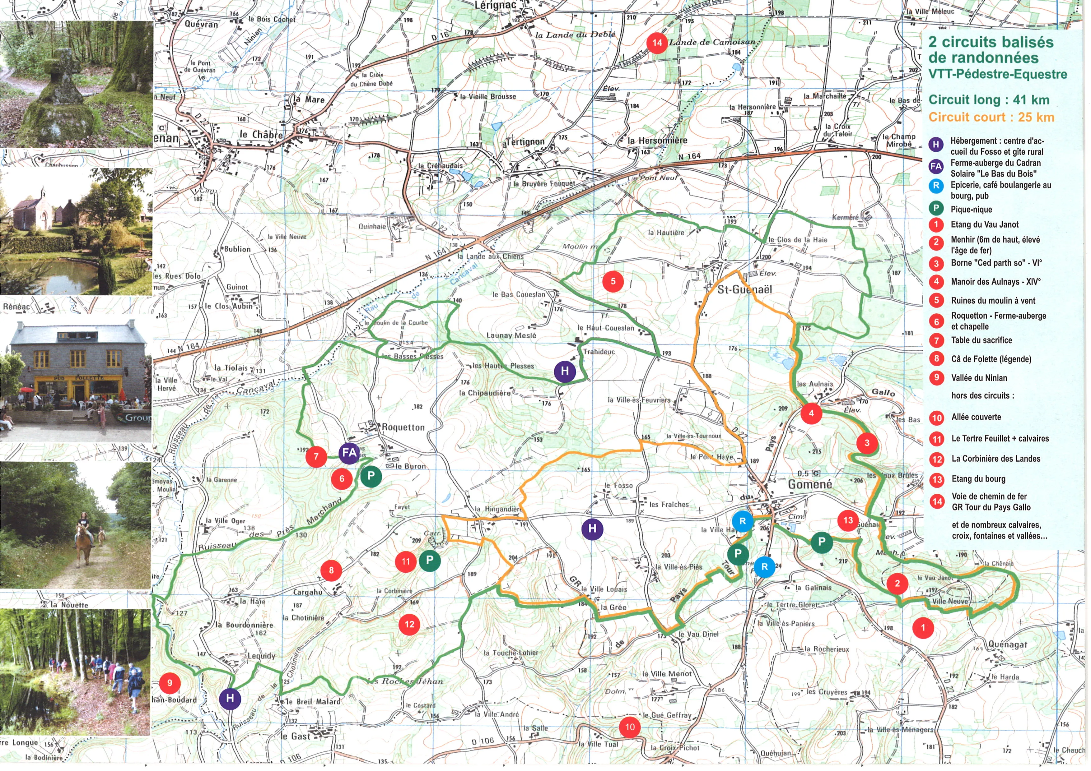 Plan des circuits VTT / Pédestre / Équestre – Secteur Gomené